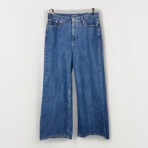 On 34th Baggy Loose 12/31 Jeans High Rise Wide Leg Medium Wash Denim Skater 90s